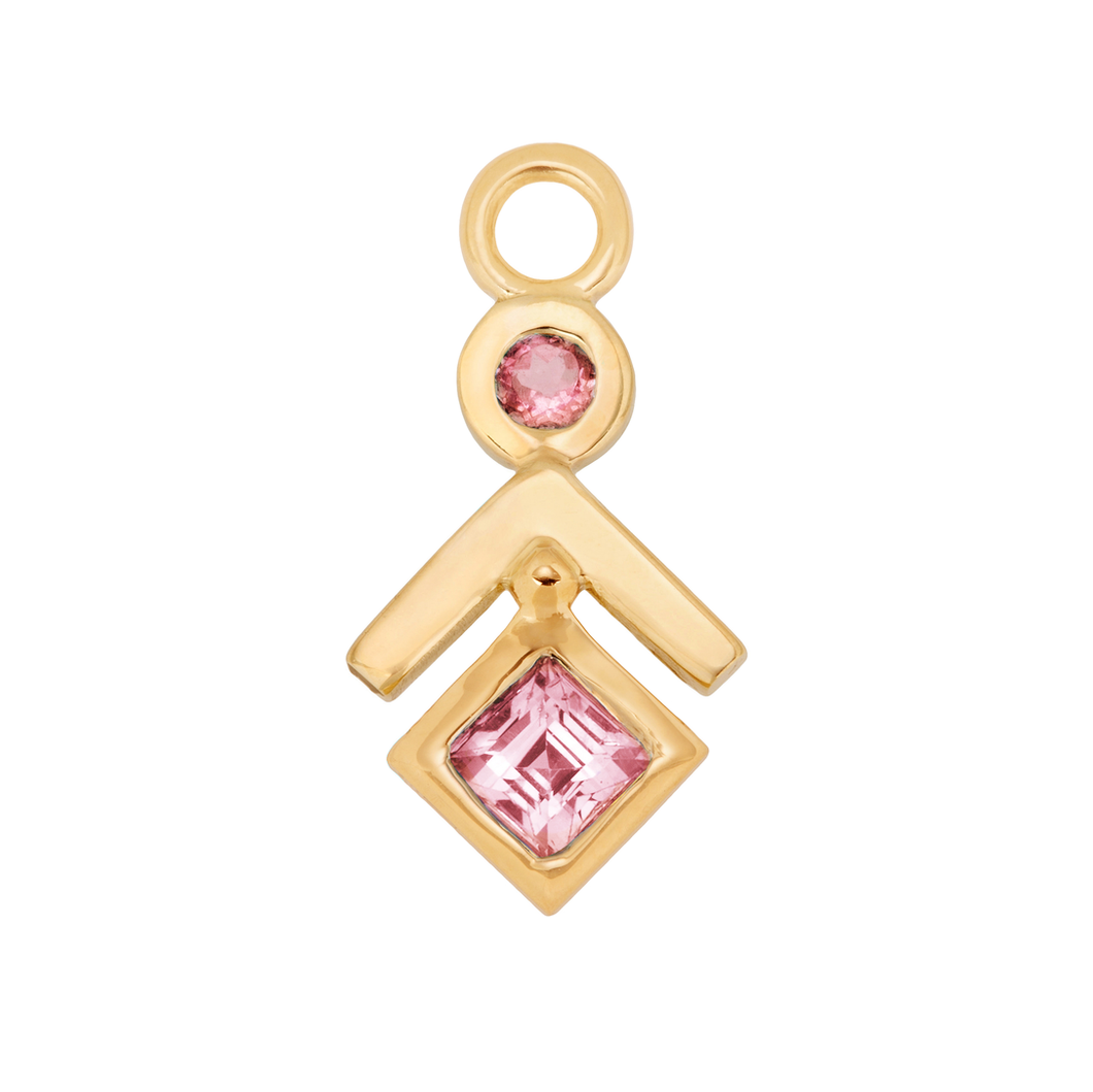 Pink Tourmaline Aztec Charm