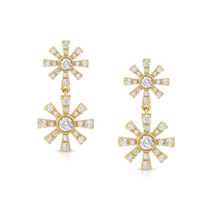 Diamond Dangle Sun Earrings