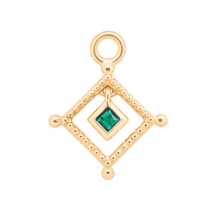 Emerald Bead Trim Charm