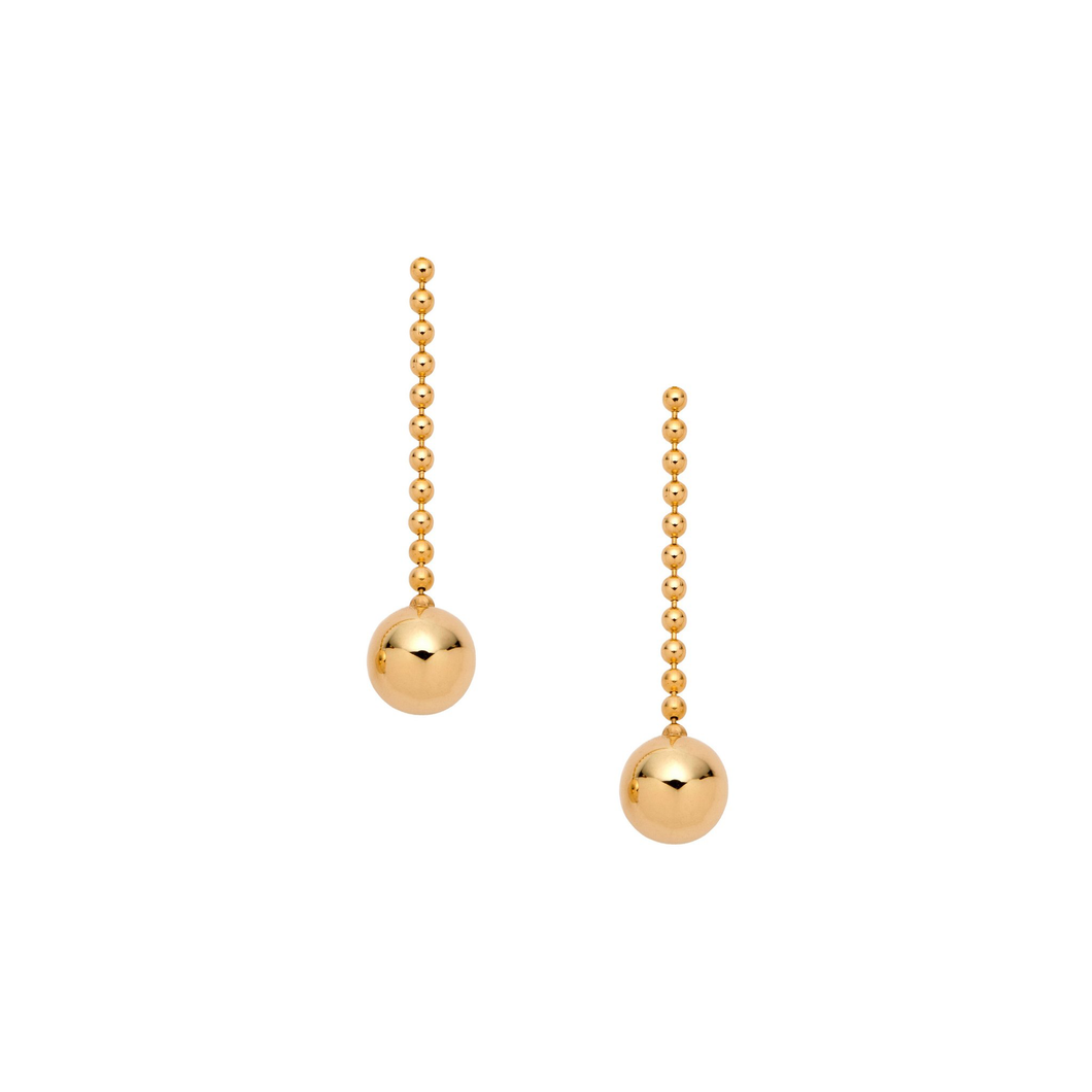 Gold Short Ball Drop Earrings