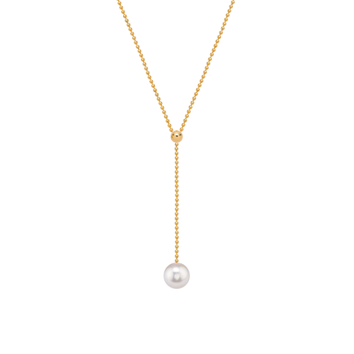 Simple Pearl Lariat Necklace