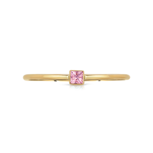 Pink Sapphire Square Ring