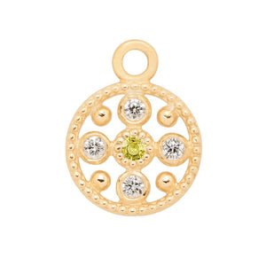Yellow Sapphire Circle Charm